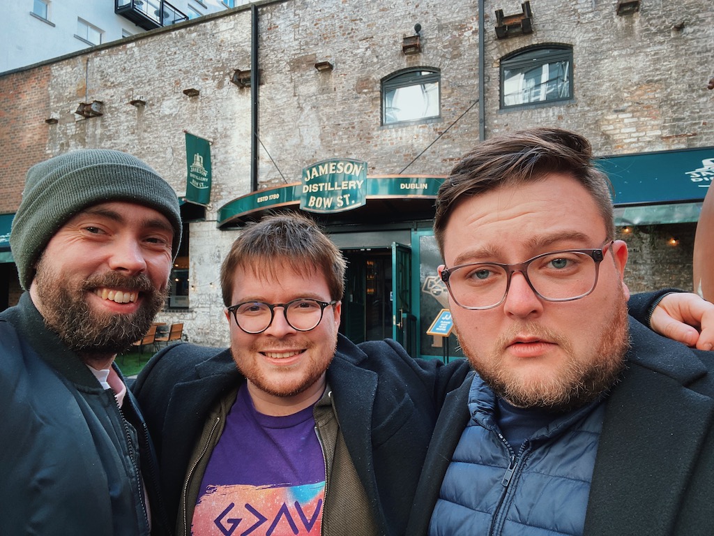 Photo with the guys outside Jameson's Distillery